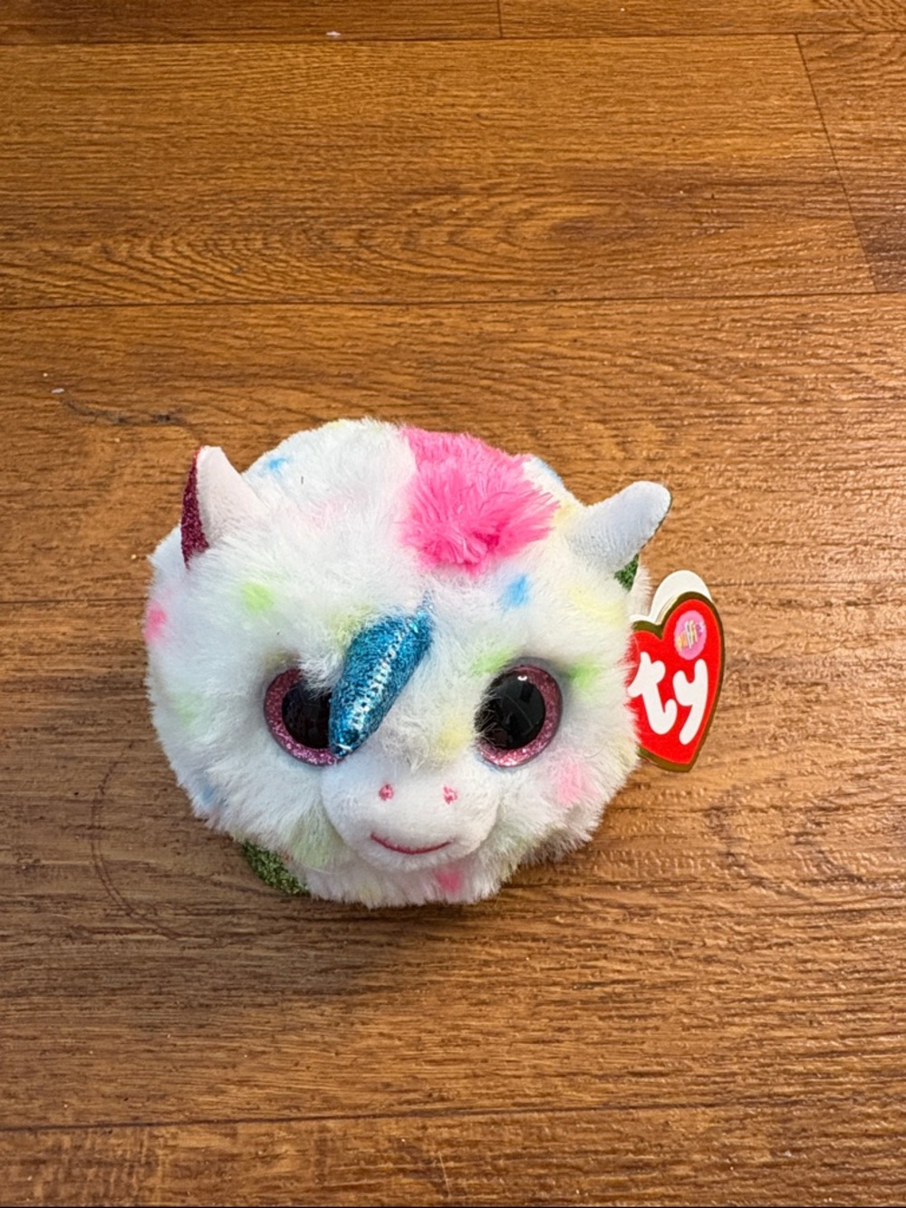 Ty Plush Round Fluffy Glitter Unicorn